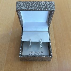 Nanette Lepore Cubic Zirconia Sterling Silver Hoop Earrings